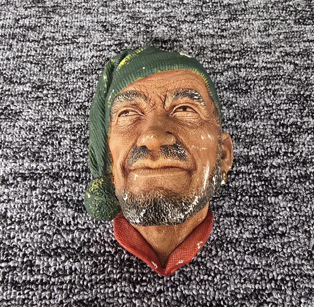 Vintage Bossons Corsican Chalkware Head Wall Plaque England 1959 Character Mask